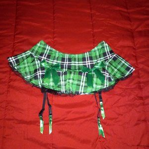 Body Rage Green Plaid Super Mini Skirt